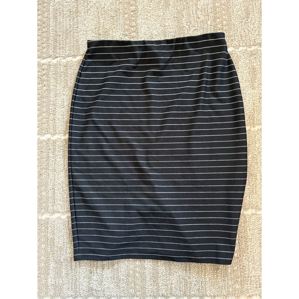 White House Black Market Size S Black Pinstripe Pencil Skirt Y2K Career Workwear